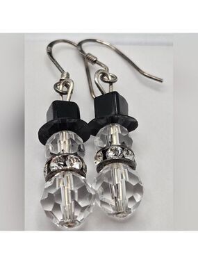 ✨2/$10✨ Snowman Crystal Earrings Holidays Studs Scarf Sterling Silver 925